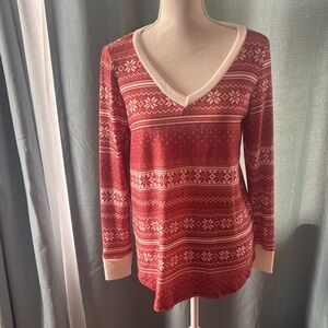 1.4.3. Story by Line Up Red and White Long Sleeve Top